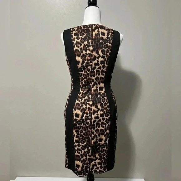 Tahari Arthur S. Levine Cheetah Print Sleeveless Sheath Dress - Picture 6 of 15